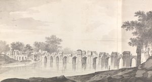 Pohled na most v Jaunpúru přes řeku Gomti od William Hodges