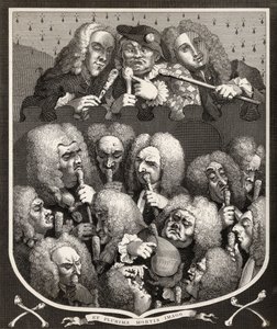 Konzultace lékařů, neboli Společnost pohřebních ústavů, z „Díla Williama Hogartha“, publikovaná v roce 1833 (litho) od William Hogarth