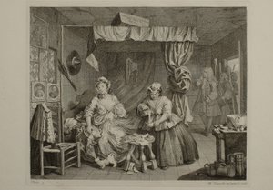 Život prostitutky: tabule 3 od William Hogarth