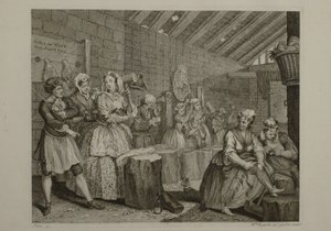 Život prostitutky: tabule 4 od William Hogarth