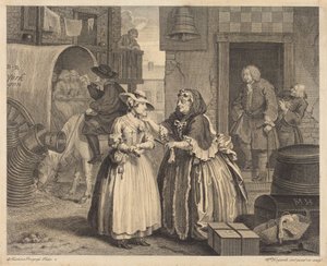 Kariéra prostitutky: tabule 1 od William Hogarth