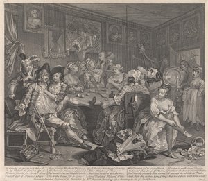 Kariéra prostopášníka, deska 3: Hýří od William Hogarth