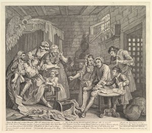 A Rakes Progress, deska 7, 25. června 1735. od William Hogarth