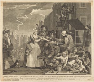 Kariéra prostopášníka: tabule 4 od William Hogarth
