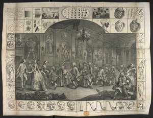 Velké množství tančících lidí od William Hogarth