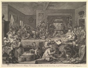 An Election Entertainment, Plate I: Four Prints of an Election, únor 1755. od William Hogarth