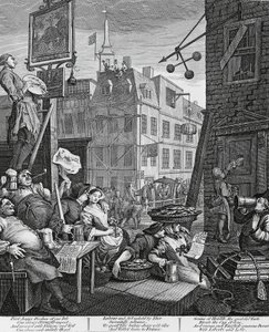 Beer Street, Londýn, rytina William Hogarth (1697-1764), Velká Británie od William Hogarth