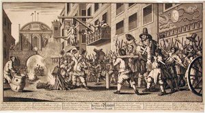 Pálení zadků v Temple Baru od William Hogarth
