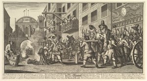 Pálení zad v Temple Bar Dvanáct velkých ilustrací pro Hudibras Samuela Butlera..., 1725-68. od William Hogarth
