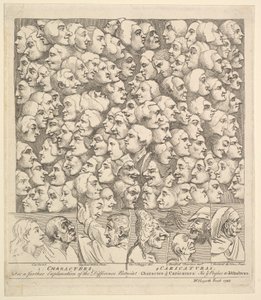 Postavy a karikatury, duben 1743. od William Hogarth
