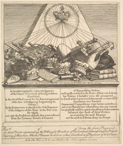 Koruny, mitry, palcáty atd., 1755. od William Hogarth