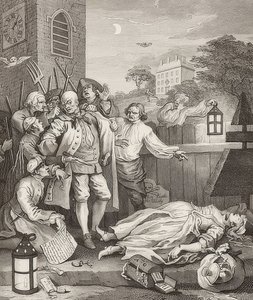 Krutost v dokonalosti. From: The Four Stages of Cruelty / Čtyři fáze krutosti. 1751 od William Hogarth