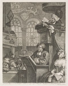 Spící věřící od William Hogarth