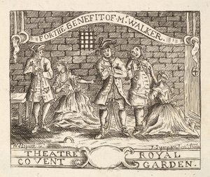 Ve prospěch pana Walkera, Theatre Royal, Covent Garden, hospoda. 1822 od William Hogarth