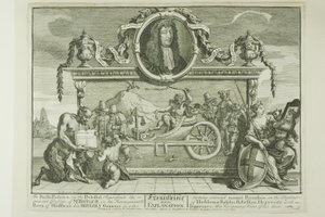 Frontispis, první deska z knihy Hudibras od William Hogarth