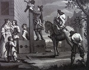 Frontispis ke skladbě „Hudibras“ Samuela Butlera od William Hogarth