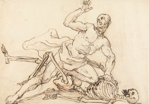 Epitaf George Taylora: George Taylor láme žebra smrti od William Hogarth