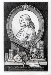 Henry Fielding (1707-54) ve věku čtyřicet osm, vyryl James Basire od William Hogarth