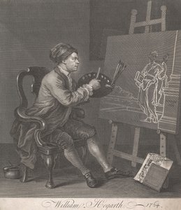 Hogarth malující Komickou múzu od William Hogarth