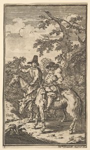 Hudibras Sallying Forth Sedmnáct malých ilustrací pro Samuela Butlerse Hudibras, č..., 1721-26. od William Hogarth