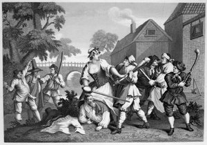 Hudibras The Knight se podřizuje Trulle od William Hogarth