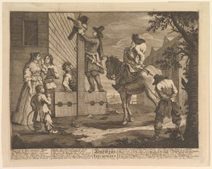 Hudibras triumfálních dvanáct velkých ilustrací pro Samuela Butlerse Hudibras, deska 4, 1725-68. od William Hogarth