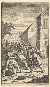 Hudibras Vanquished by Trulla Sedmnáct malých ilustrací pro Samuela Butlerse Hudibr..., 1721-26. od William Hogarth