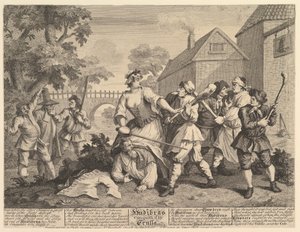 Hudibras Vanquished od Trully Dvanáct velkých ilustrací pro Samuela Butlerse ..., únor 1725-26. od William Hogarth