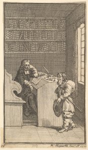 Hudibras a právník Sedmnáct malých ilustrací pro Samuela Butlerse Hudibras, č..., 1721-26. od William Hogarth
