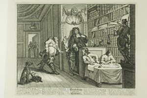 Hudibras a právník, dvanáctá deska z knihy Hudibras od William Hogarth