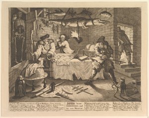 Hudibras porazí Sidrophela a jeho muže Whacuma od William Hogarth