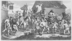 Hudibras narazí na Skimmington od William Hogarth