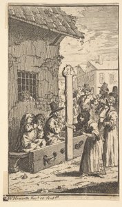 Hudibras in Tribulation Sedmnáct malých ilustrací pro Samuela Butlerse Hudibras, č..., 1721-26. od William Hogarth