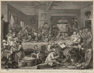 Humours of An Election (Sada čtyř) (rytiny) od William Hogarth