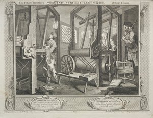 Industry and Idleness: The Fellow Prentices at their Looms od William Hogarth