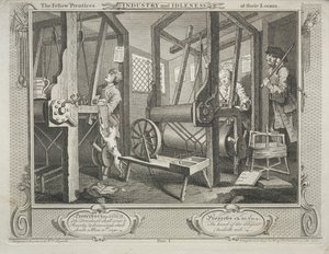 Industry and Idleness: The Fellow Prentices at their Looms, 1747. od William Hogarth