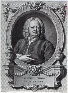 James Gibbs, vyrytý Bernard Baron, 1747 od William Hogarth