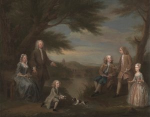 John a Elizabeth Jeffreys a jejich děti od William Hogarth