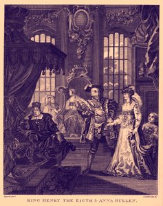 Král Jindřich VIII a Anna Boleynová od Williama Hogartha od William Hogarth