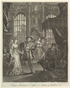Král Jindřich Osmý a Anna Bullen, ca. 1728. od William Hogarth