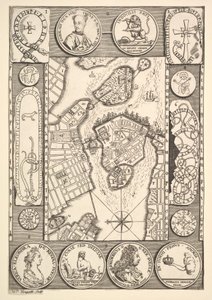 Mapa Stockholmu Aubry de La Mottrayes cestuje po Evropě, Asii a do části..., 1723-24. od William Hogarth
