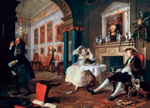 Manželství A-la-Mode: 2. The Tete a Tete, 1743 od William Hogarth
