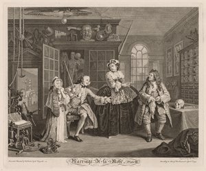 Manželství à la Mode: Scéna s šarlatánem od William Hogarth