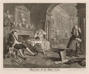 Módní sňatek: Talíř II, 1745. od William Hogarth