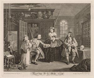 Manželství à la Mode: Scéna s šarlatánem od William Hogarth