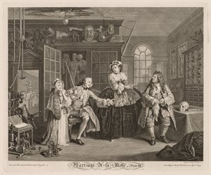 Marriage à la Mode: Scéna s šarlatánem, 1745. od William Hogarth