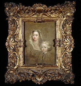 Mary Edwards Hamilton a její syn Gerard Anne (olej na plátně) od William Hogarth