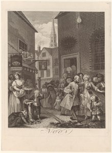 Poledne, tabule 2 ze série „Čtyři denní doby“ od William Hogarth