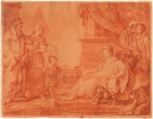 Mojžíš přiveden faraonově dceři od William Hogarth