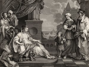 Mojžíš před faraonovou dcerou, z „Díla Williama Hogartha“, vydáno 1833 od William Hogarth